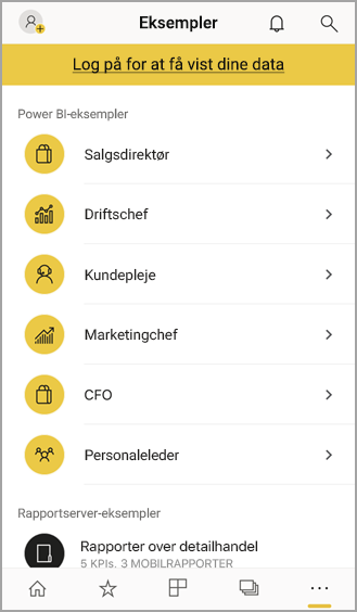 Power BI-mobileksempler