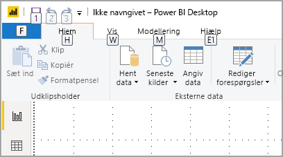 Screenshot of Power BI Desktop with KeyTips.