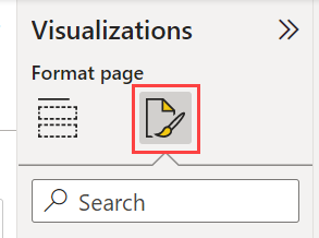 Skærmbillede af fanen Format i ruden Visualiseringer.