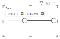 Skærmbillede, der viser et udsnit med et datointerval.