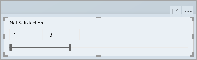 Skærmbillede af en visualisering, der viser overskriften øverst til højre i visualiseringen.