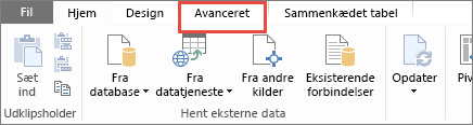 Fanen Avanceret PowerPivot