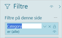 Skærmbillede af ruden Filtre, der fremhæver filtertitlen.