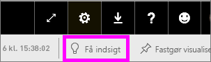 Skærmbillede, der fremhæver knappen Få indsigt.