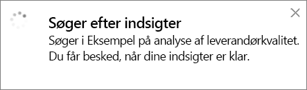 Skærmbillede af dialogboksen Søg efter indsigt.