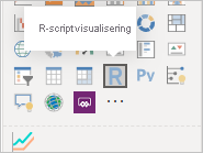 Screenshot of the R script visual control in the Power BI Desktop.