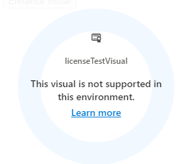 Skærmbillede af visualiseringsvisning, der indeholder meddelelsen 'Ikke-understøttet miljø'