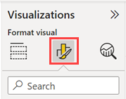 Skærmbillede af det nye ikon for visualiseringen Formatér.