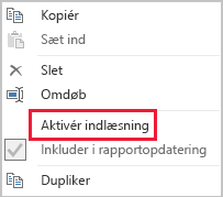 Skærmbillede af Power Query, der viser indstillingen Aktivér indlæsning.