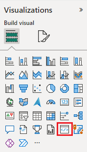 Skærmbillede af udviklervisualiseringen i ruden Visualiseringer.