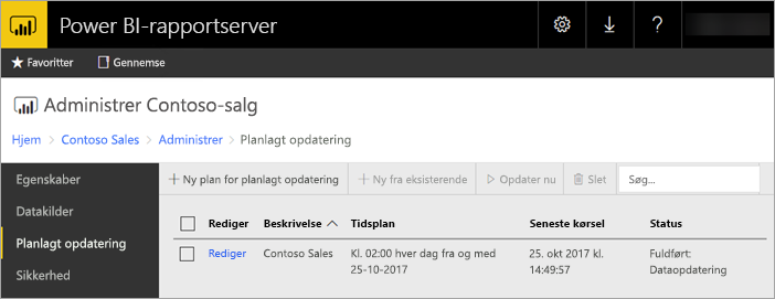 Successful scheduled refresh of a Power BI Report