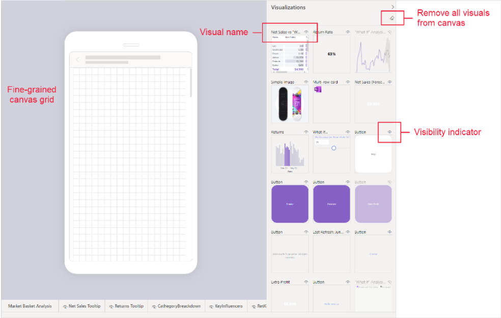 Forbedret mobillayout i Power BI Desktop til Power BI-rapportserver.