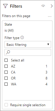 Dialogboksen Filtrer