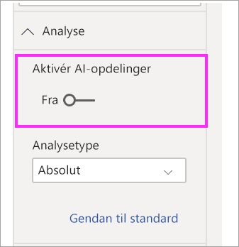 Opdelingstræ deaktiverer AI-opdeling.