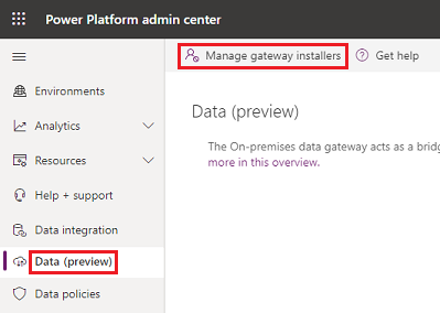 Administrer installationsprogrammer for gateway.