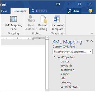 Standardskema for XML-tilknytning.