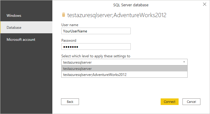 Azure SQL-databasegodkendelse.