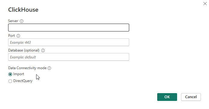 oplysninger om Udfyldning af ClickHouse-forekomst.