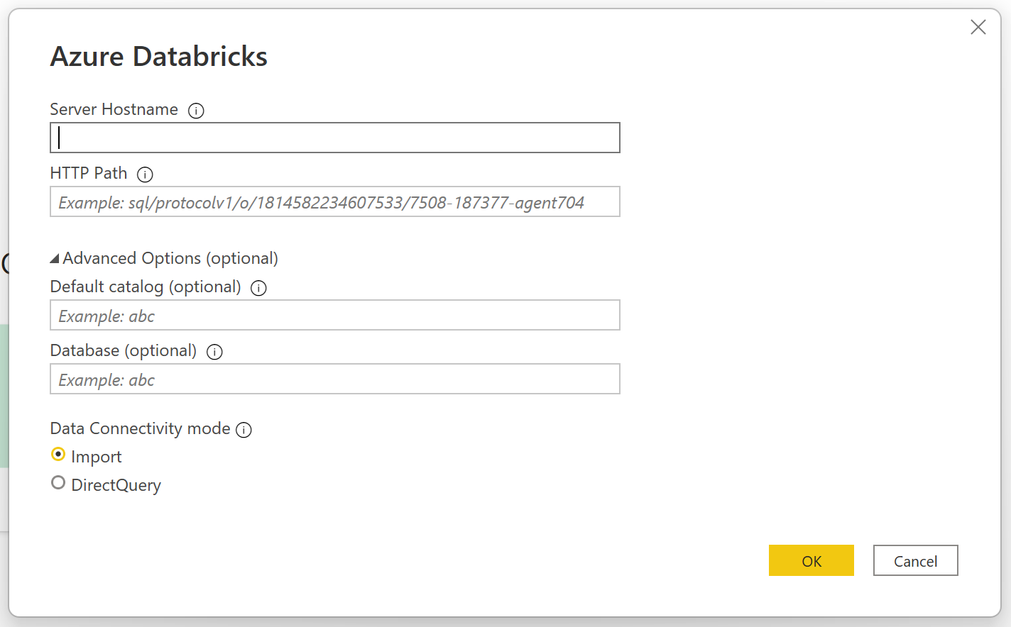 Angiv dit Databricks SQL Warehouse.