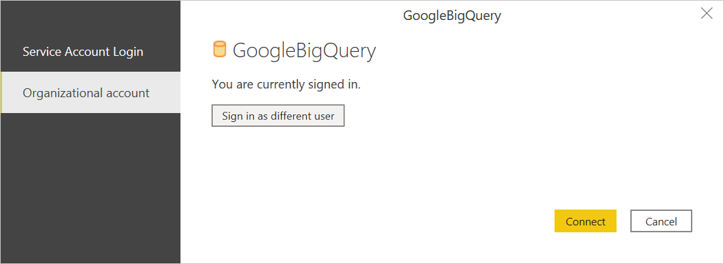 Opret forbindelse til Google BigQuery-data.