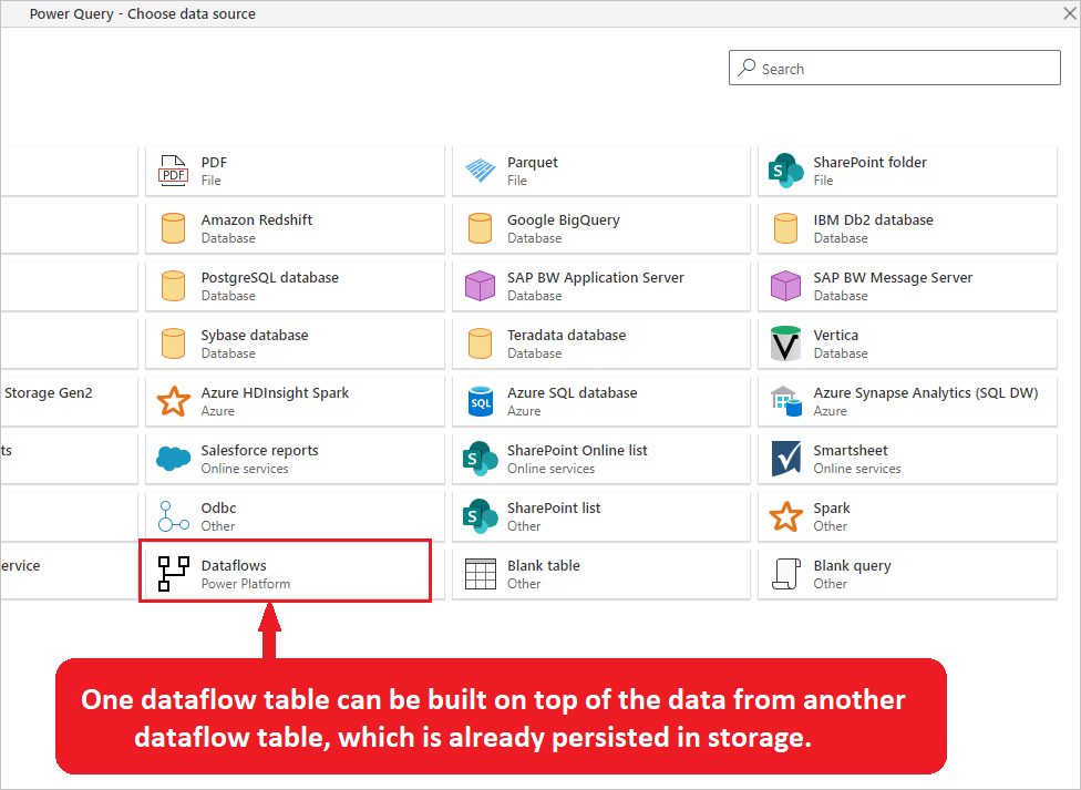 Hent data fra Power Platform-dataflow.