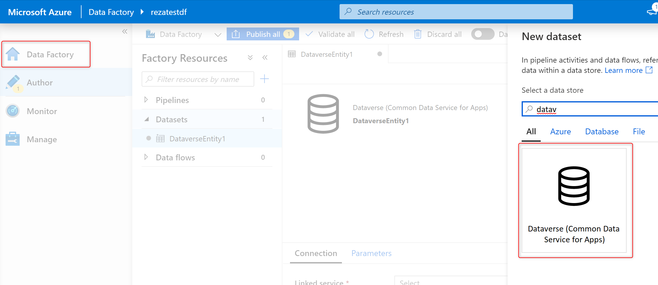 Brug af outputtet fra Power Platform-dataflow fra Dataverse.