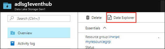 Data Lake Storage Gen1 data explorer
