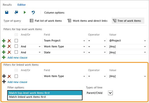 Tree Query, editor