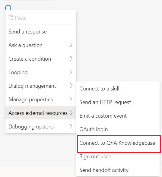 QnA connect to knowledgebase
