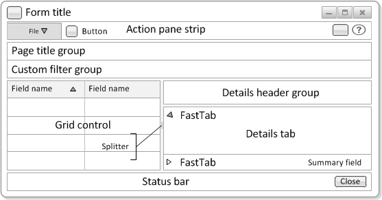 Simple list and details design elements