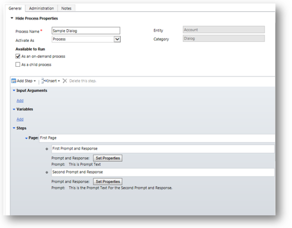 Konfiguration af dialogbokse i Dynamics CRM