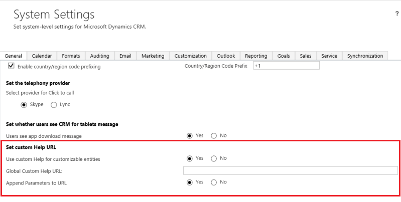 Global brugerdefineret Hjælp i Dynamics CRM