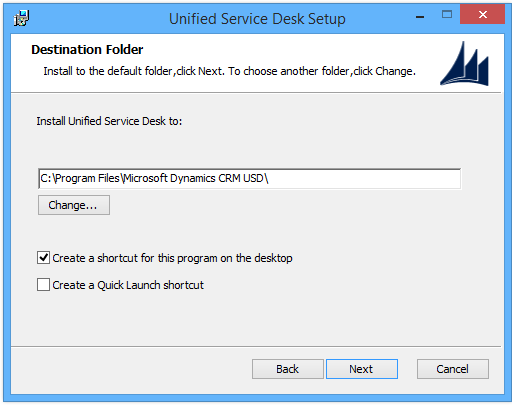 Destination folder location in setup