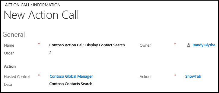 Create an action call in Unified Service Desk