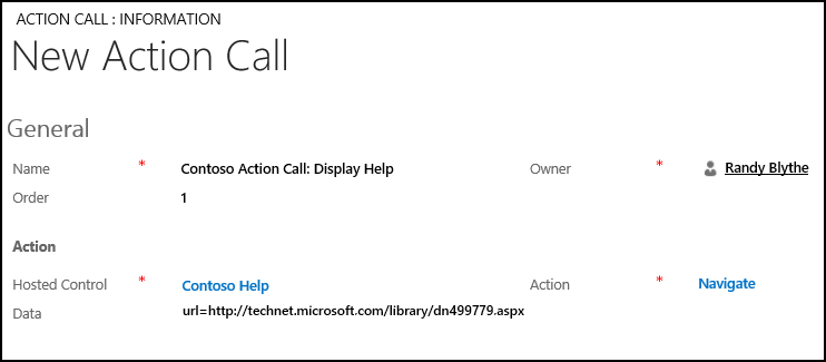 Create an action call in Unified Service Desk