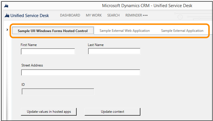 Sample hosted controls available