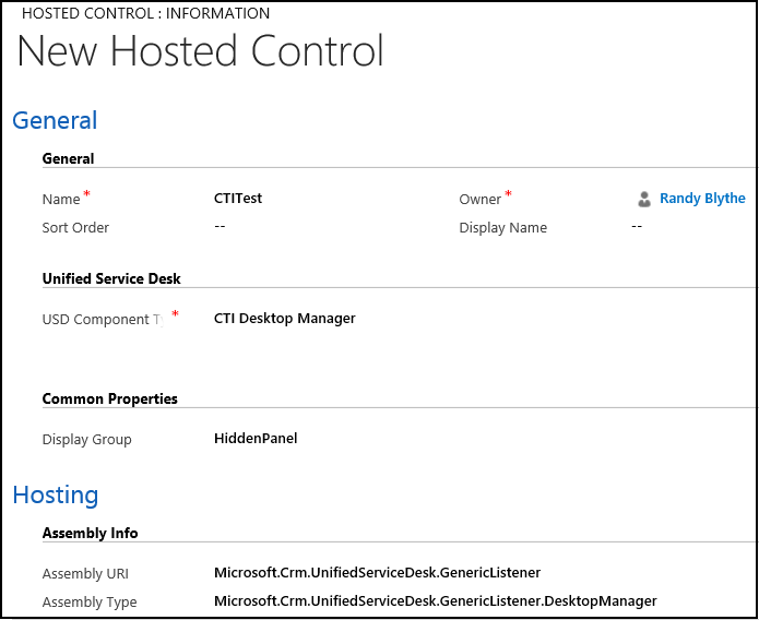 Konfigurere et tilknyttet kontrolelement for CTI Desktop Manager