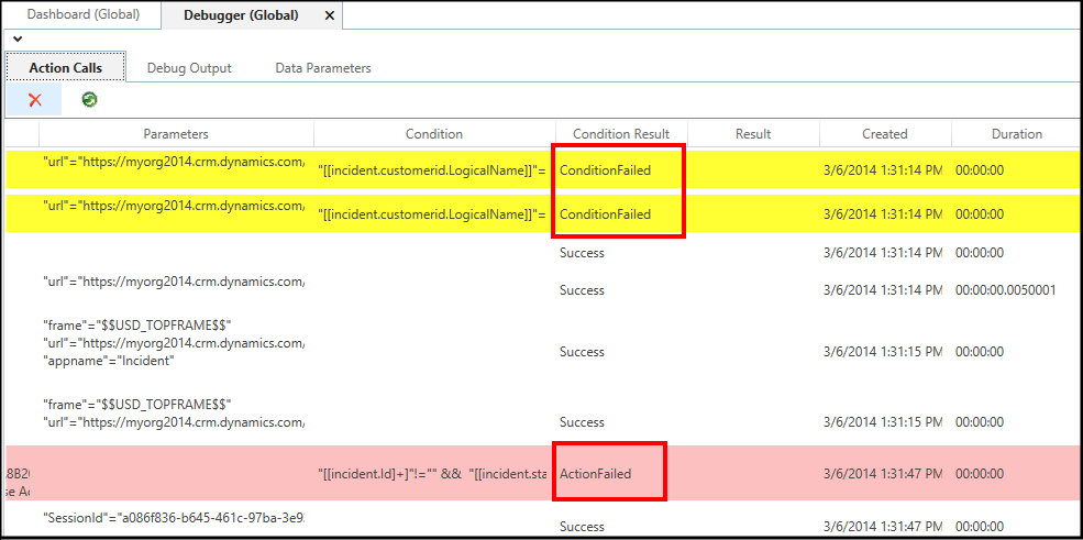 Handlingsopkald for fejlfinding mislykkedes i Unified Service Desk