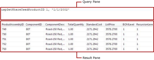 Stored procedure in text-based query designer