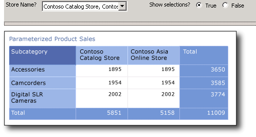 Parameterized Sales Report