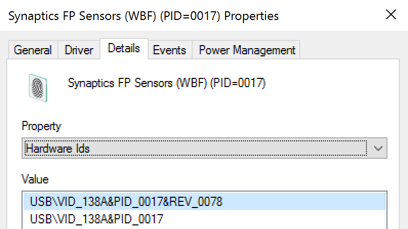 Device Properties hardware IDs illustration