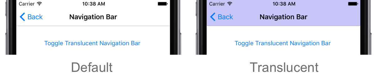 Translucent Navigation Bar Platform-Specific