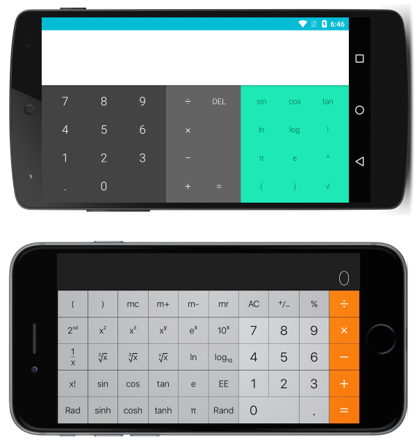 Calculator Application in Landscape