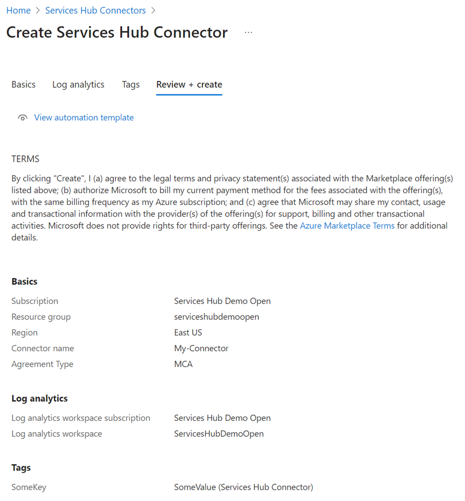 Fanen, hvor du kan gennemse din Microsoft Engage Center Connector.