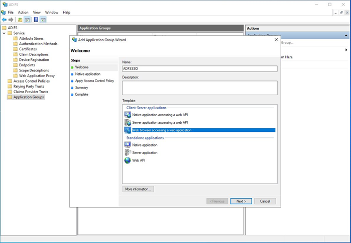 Add Application Group Wizard