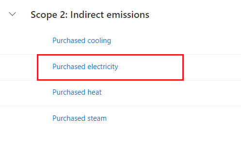 Screenshot of Scope 2 indirect emissions section with the View option highlighted.