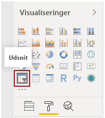 Billede af knappen Udsnit i ruden Visualiseringer.