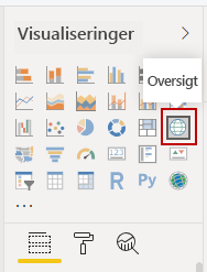 Billede af knappen Kort i ruden Visualiseringer.