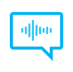 Diagram of a speech bubble and a sound wave.