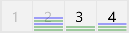 Calendar days with density bars